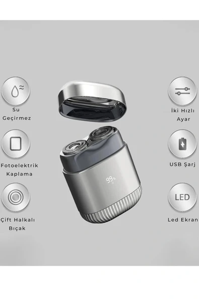 LitaeTrend CB-S2 Tıraş Makinesi - Gümüş - Resim 2