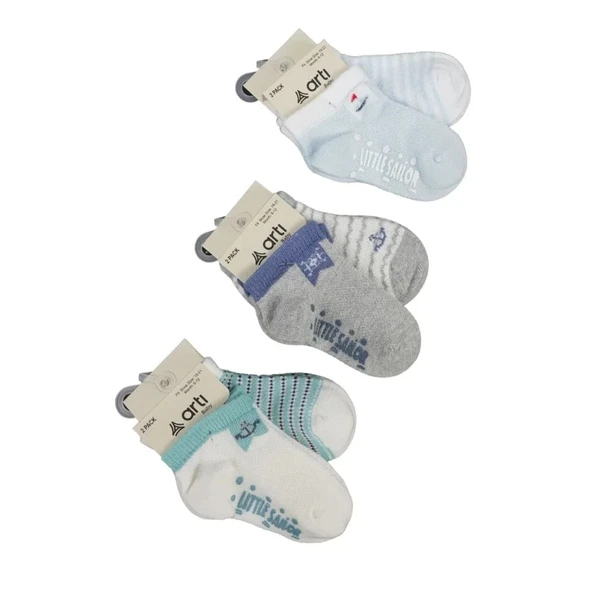 LitaeTrend Katamino Rocky 2 ' Li Abs Erkek Bebek Patik Çorap K20404 Asorti ürün görseli