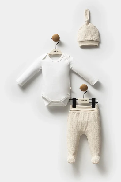 LitaeTrend Moi Noi Şapkalı Badi Pantolon Takım Mnb5314 Bej ürün görseli 1