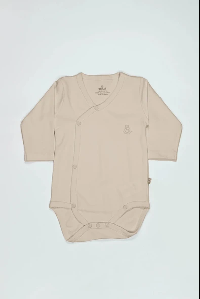 LitaeTrend Bistyle Organik Natural Basic Style Kruvaze Uzun Kol Body Bs17102 Bej ürün görseli 1