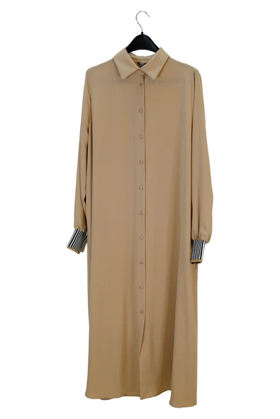 T1338 GİZEMLİ RİBANALI UZUN TUNİK - Resim 2