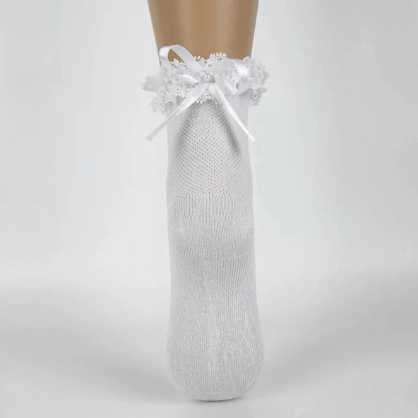 LitaeTrend Ayçıl Aks. Kız Soket Çorap K22230 Beyaz - Resim 2