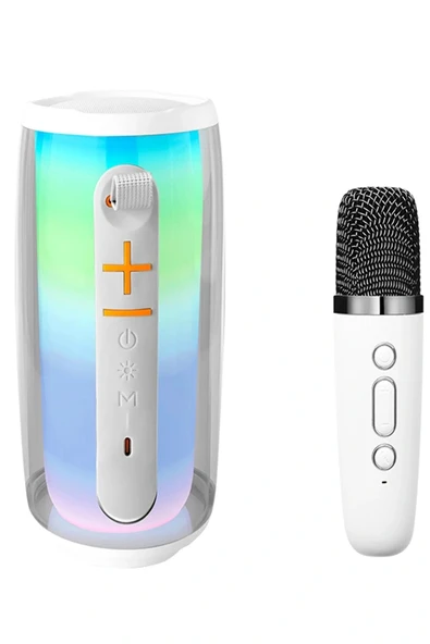 LitaeTrend Pluse 6 Mikrofonlu RGB Kablosuz Hoparlör - Beyaz ürün görseli