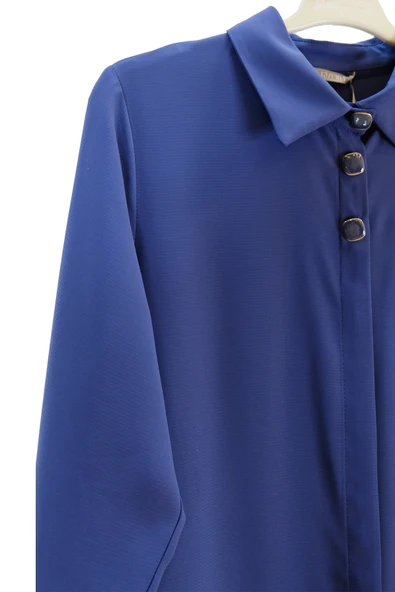 T1120 GİZEMLİ TUNİK CEP TOKALI YAKA DÜĞMELİ - Resim 11