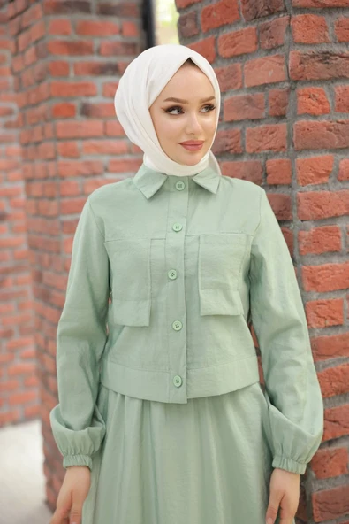 4160 MAGAZİN TAKIM ETEK BLUZ - Resim 3