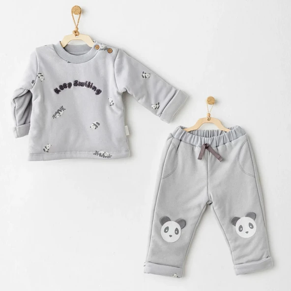 LitaeTrend Fiber Keep Smiling 2'li Takım Grey ürün görseli 1