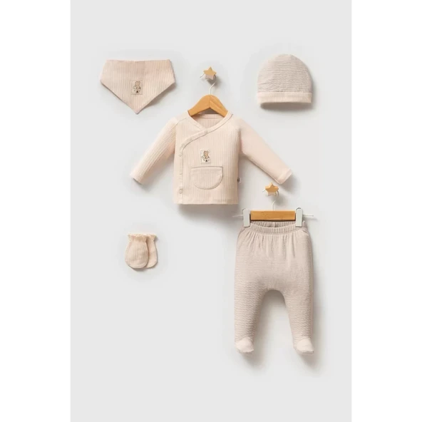 LitaeTrend Tongs Turk Daily Elegance Zıbın Takımı 5652 Gri ürün görseli 1