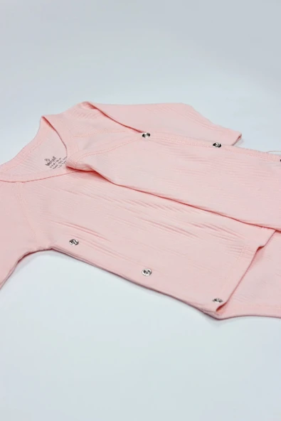 LitaeTrend Organic Modal Flying Balloons Kruvaze Uzun Kol Body Bs17121 Pembe - Resim 5