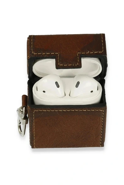 LitaeTrend Airpods 2 (2.nesil) Deri Kılıf - Kahverengi - Resim 2