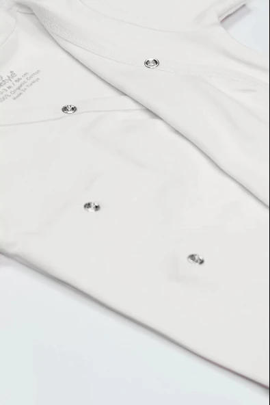 LitaeTrend Bistyle Organik Natural Basic Style Kruvaze Uzun Kol Body Bs17102 Ekru - Resim 4