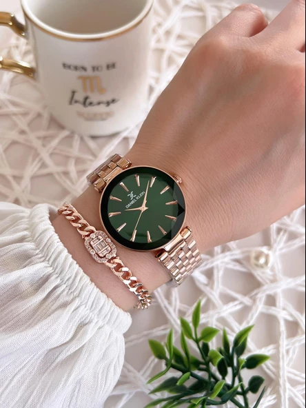 Daniel Klein Çelik Kordon 3 Atm Suya Dayanıklı Özel Tasarım Kadın Kol Saat+Bileklik VS.BLKT.0487 - Resim 2