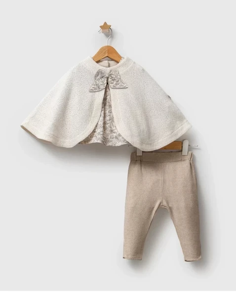 LitaeTrend Tongs Turk Trikolu Çiçek Pançolu 3'lü Takım 8024 Ekru ürün görseli 1