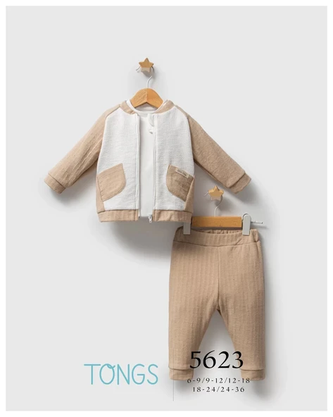 LitaeTrend Tongs Turk Streamlined 3'lü Takım 5623 Bej ürün görseli 1