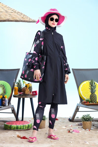 SW12.3570 MOODBASİC TESETTÜR MAYO FLAMİNGO DESENLİ ürün görseli