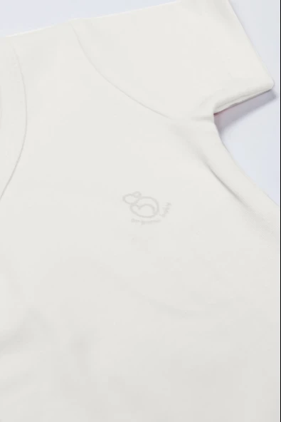 LitaeTrend Bistyle Organik Natural Basic Style Kruvaze Yarım Kol Body Bs17101 Ekru - Resim 3