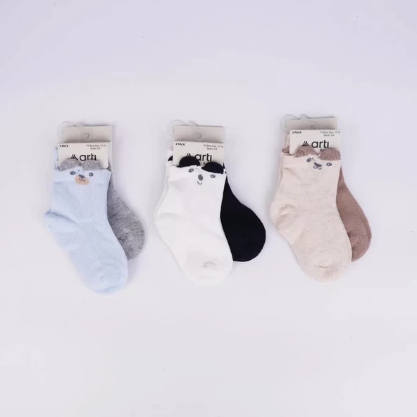 LitaeTrend Retkit 2'li Erkek Bebek Soket Çorap K44144 Asorti ürün görseli