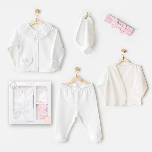 LitaeTrend Cuddly Bunny Bear 5'li Hastane Çıkışı Ecru Pink ürün görseli 1