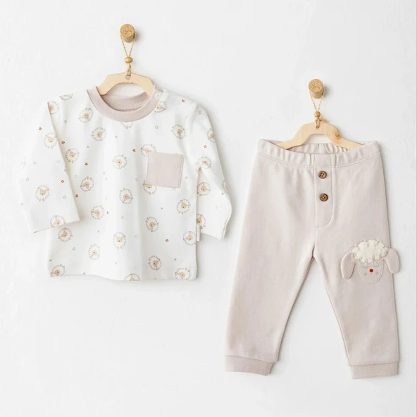 LitaeTrend Andywawa Ac26155 Tinny S Sheeps 2'li Takım Beige ürün görseli 1