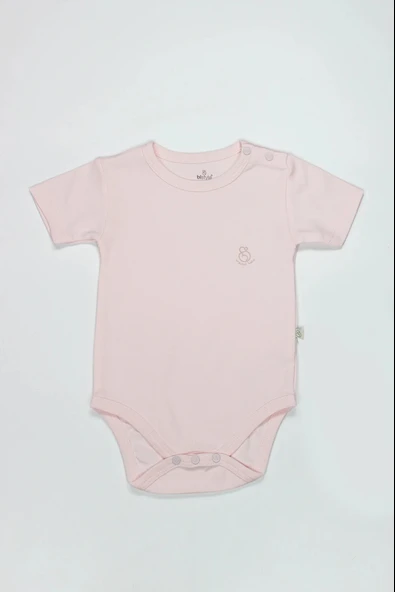 LitaeTrend Bistyle Organik Natural Basic Style Yarım Kol Body Bs17103 Pembe ürün görseli 1