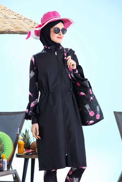 SW12.3570 MOODBASİC TESETTÜR MAYO FLAMİNGO DESENLİ - Resim 3