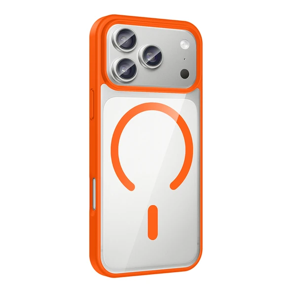 Gpack iPhone 17 Pro Max uyumlu Kılıf Ege Transparan Wireless Şarj Özellikli Buttom Magsafe Silikon - Resim 5