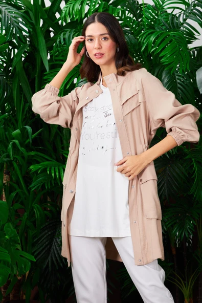 MM25.0237 MOODBASİC ÇITÇITLI ASTARSIZ TRENCH - Resim 3