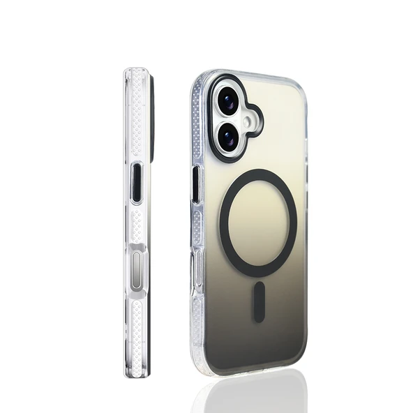 Gpack iPhone 17 uyumlu Kılıf Toros M-Safe Şarj Özellikli Transparan Renk Geçişli Silikon - Resim 2