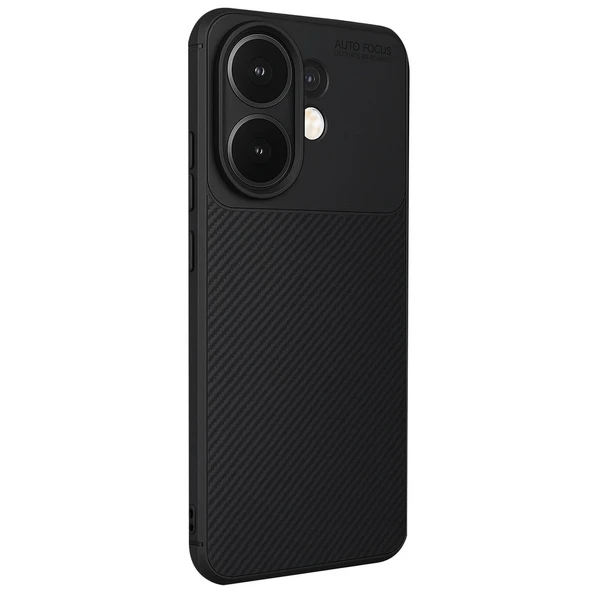 Gpack Vivo V60 5G uyumlu Kılıf Negro Karbon Görünümlü Silikon ürün görseli