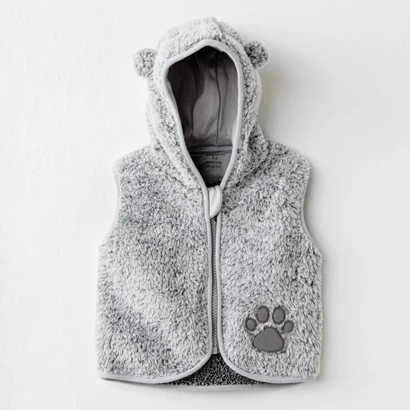 LitaeTrend Keep Smiling Yelek Grey ürün görseli 1