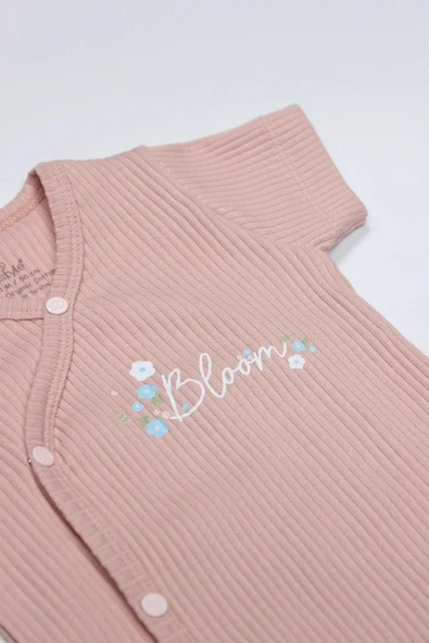 LitaeTrend Bloom Rose 2'li Yarım Kol Badi 17119 Ekru Gül Kurusu - Resim 6