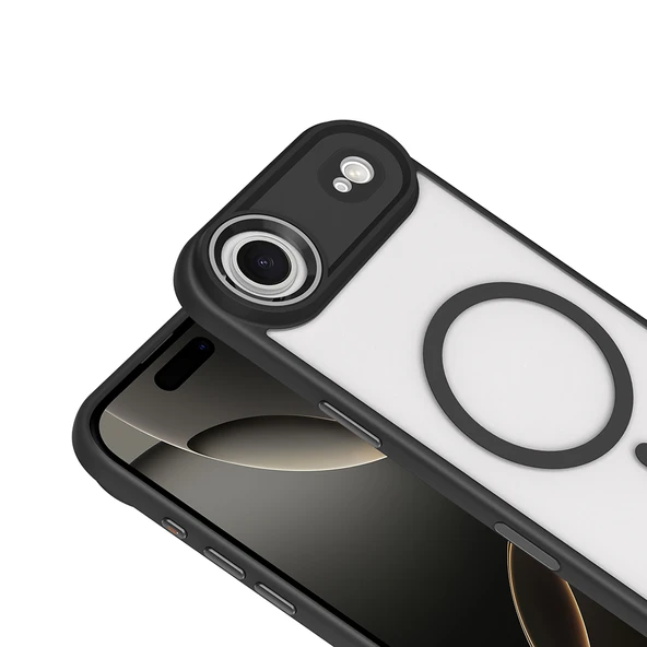 Gpack iPhone 17 Air uyumlu Kılıf Wireless Şarj Özellikli Buttom Magsafe Silikon Kapak - Resim 2