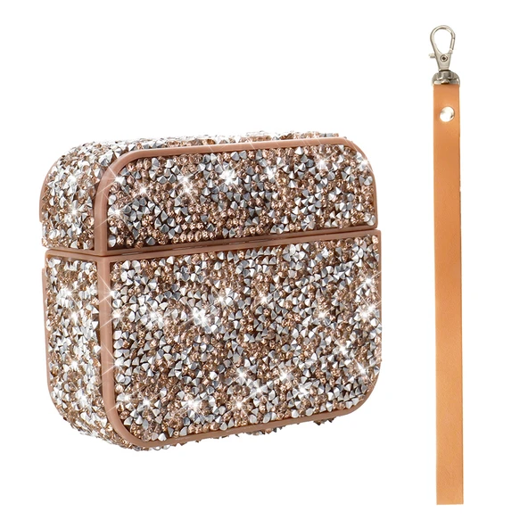 Gpack Airpods Pro uyumlu Kulaklık Kılıfı Bilek Askı Aparatlı Simli Airbag 45 - Resim 3