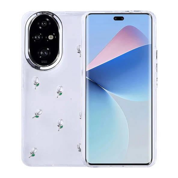 Gpack Honor 200 uyumlu Kılıf Kenarlar Airbagli Simli Şeffaf Kutup Kapak - Resim 4