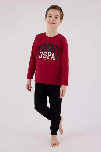 LitaeTrend U.s. Polo Assn Uzun Kol Pijama Takım Us2203-4 Bordo ürün görseli 1