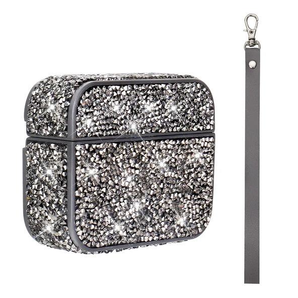 Gpack Airpods 3. Nesil uyumlu Kulaklık Kılıfı Bilek Askı Aparatlı Simli Airbag 45 - Resim 5