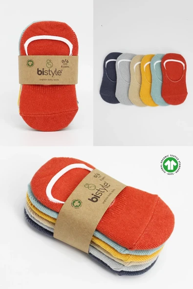 LitaeTrend Bistyle 6'lı Mix Babet Çorap 30101 Kiremit - Resim 6