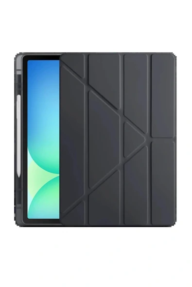 LitaeTrend iPad Pro 13 (2024) Kılıf Kalemlikli Hugo Tablet Kılıfı - Siyah - Resim 3