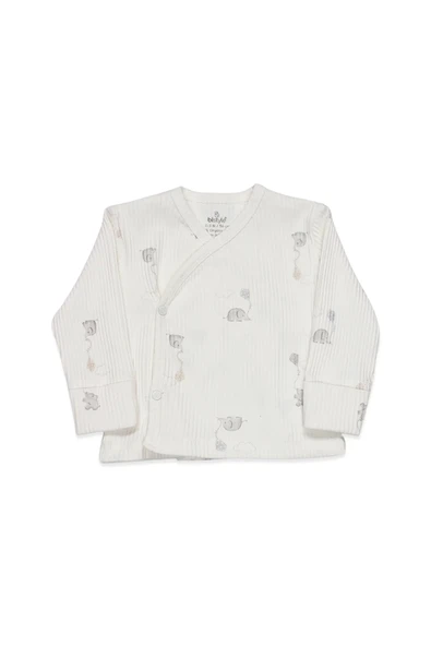 LitaeTrend Bistyle Flying Elephant 3'lü Zıbın Takım 13111 Ekru Gri - Resim 2