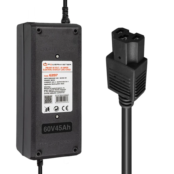 Powermaster PM-6397 60 Volt - 45 Amper Elektrikli Bisiklet Şarj Cihazı ürün görseli