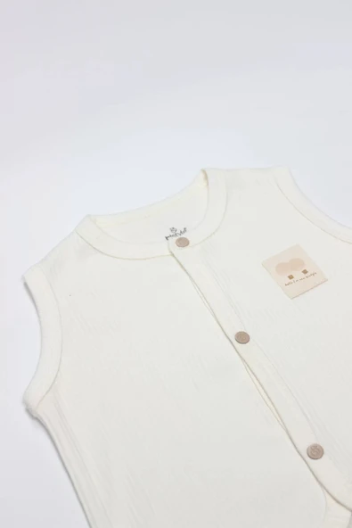 LitaeTrend Modal Flying Balloons Bebek Yelek Bs18110 Ekru - Resim 3