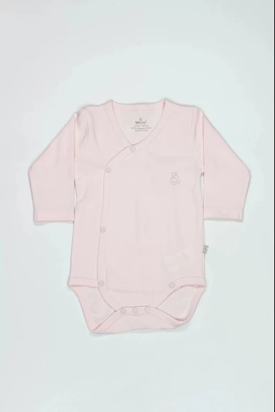 LitaeTrend Bistyle Organik Natural Basic Style Kruvaze Uzun Kol Body Bs17102 Pembe ürün görseli 1