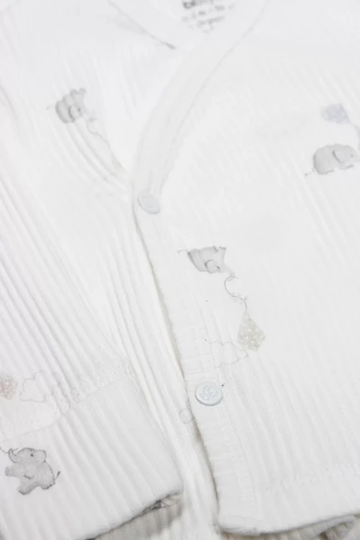 LitaeTrend Bistyle Flying Elephant 3'lü Zıbın Takım 13111 Ekru Gri - Resim 4