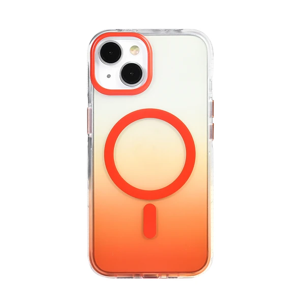 Gpack iPhone 13 uyumlu Kılıf Toros M-Safe Şarj Özellikli Transparan Renk Geçişli Silikon - Resim 8