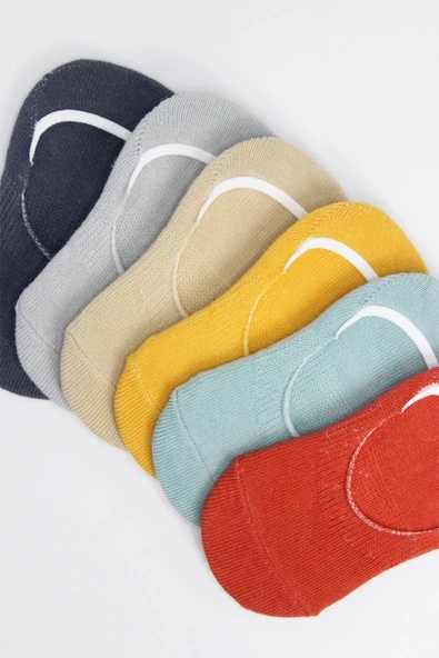 LitaeTrend Bistyle 6'lı Mix Babet Çorap 30101 Kiremit - Resim 5