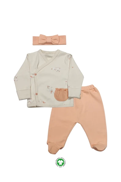 LitaeTrend Bistyle 3lü Zıbın Takım Fluffy And Lovely 13106 Bej ürün görseli 1