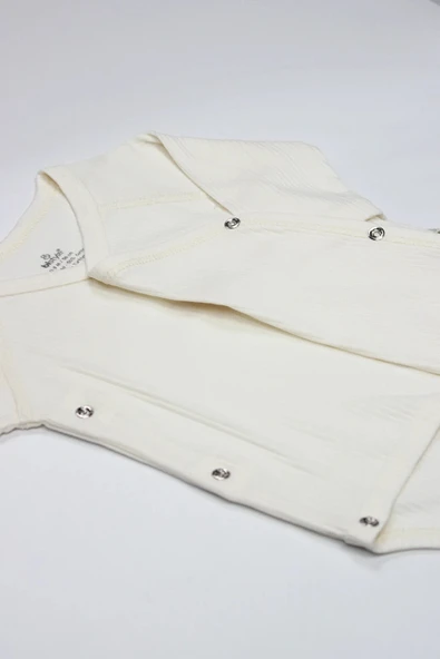 LitaeTrend Organic Modal Flying Balloons Kruvaze Uzun Kol Body Bs17121 Ekru - Resim 2