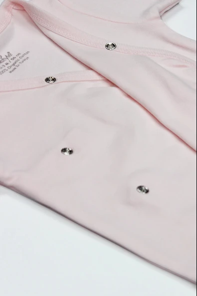 LitaeTrend Bistyle Organik Natural Basic Style Kruvaze Uzun Kol Body Bs17102 Pembe - Resim 4