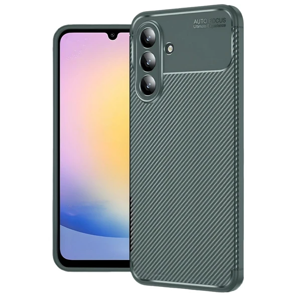 Gpack Samsung Galaxy S25 FE uyumlu Kılıf Negro Karbon Görünümlü Silikon - Resim 4