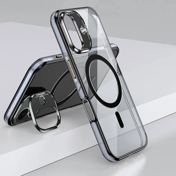 Gpack iPhone 16 uyumlu Kılıf Wlons Magsafeli Renkli Çerçeve Standlı Efsane Kapak ürün görseli