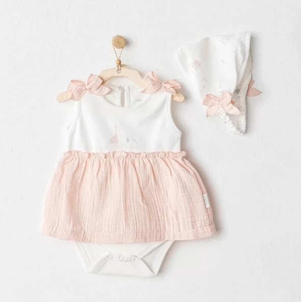 LitaeTrend Love Family Bebek Elbise Takım Salmon ürün görseli 1